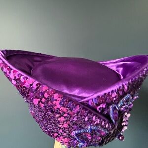 Ellie Vintage ( the most beautiful hat) Purple Hat sequin-silk